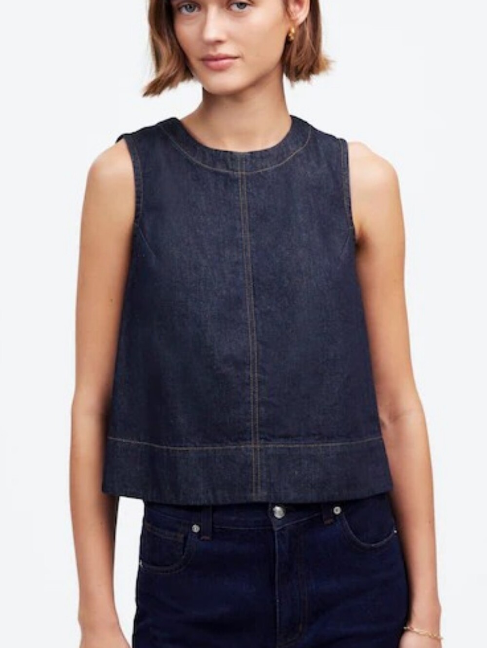 Madewell Denim Boxy Shell Top in Essex Wash